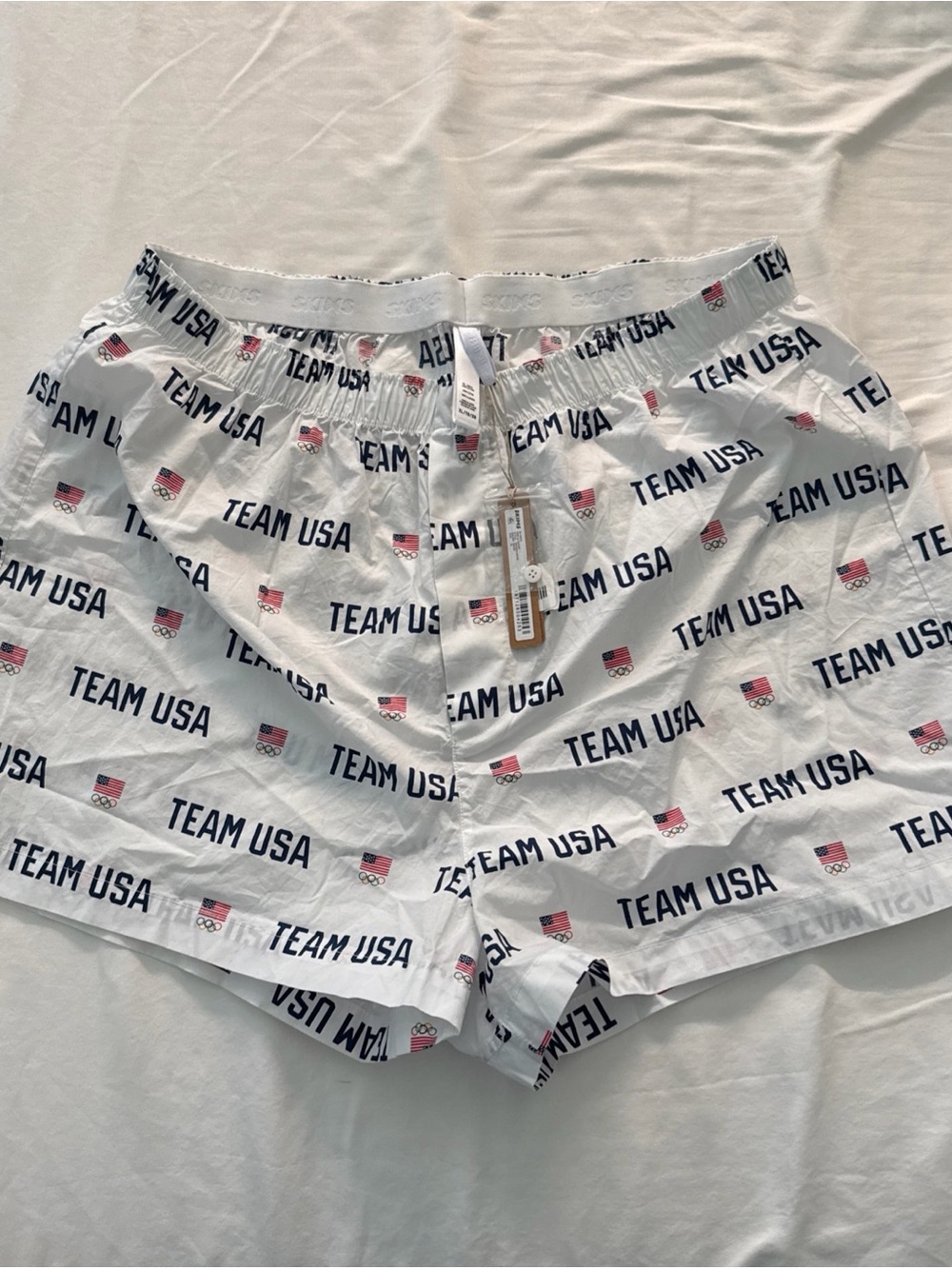 Team USA White Printed Women's Shorts skims XL